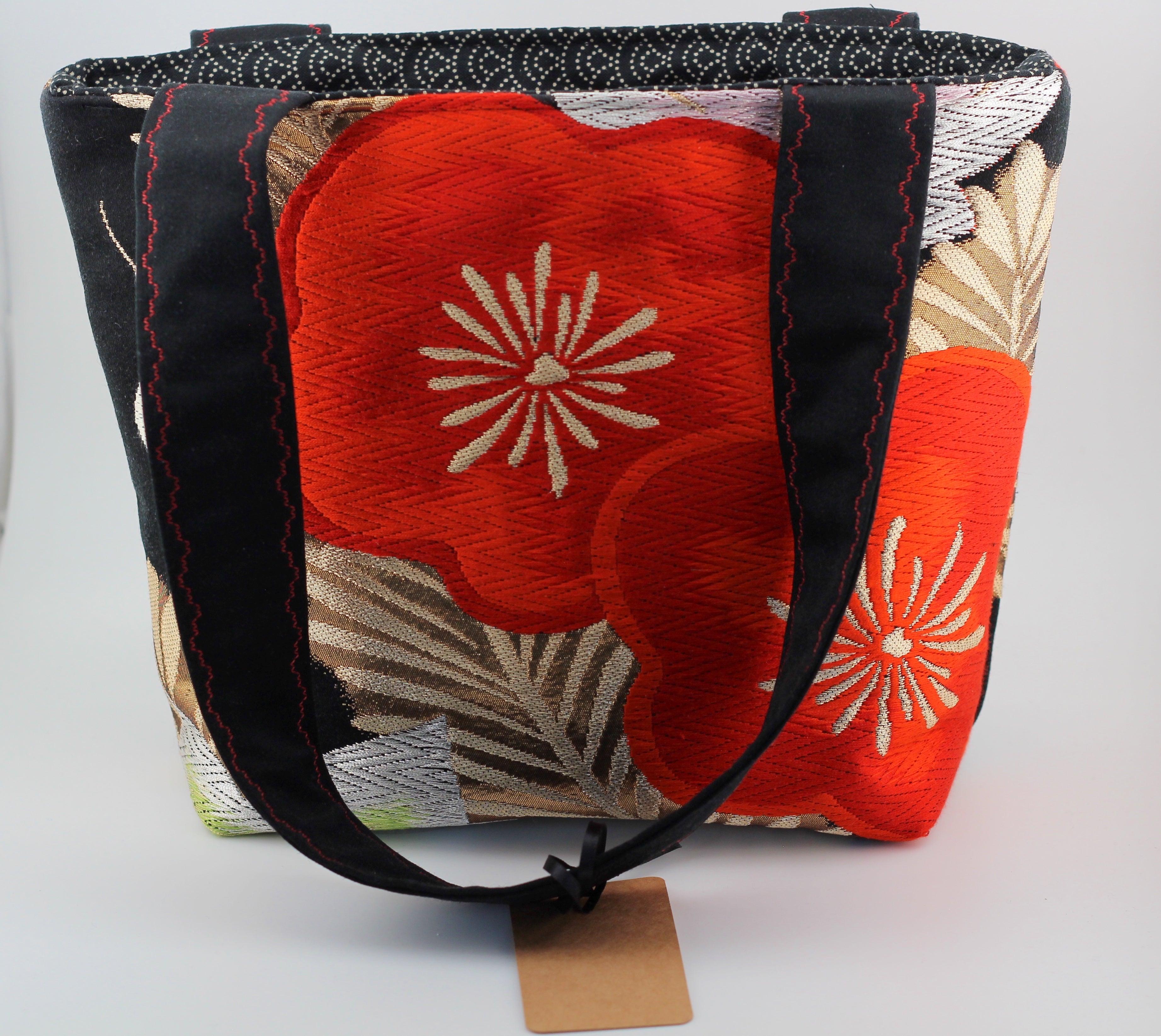 Vintage obi tote bag - blossom and maple