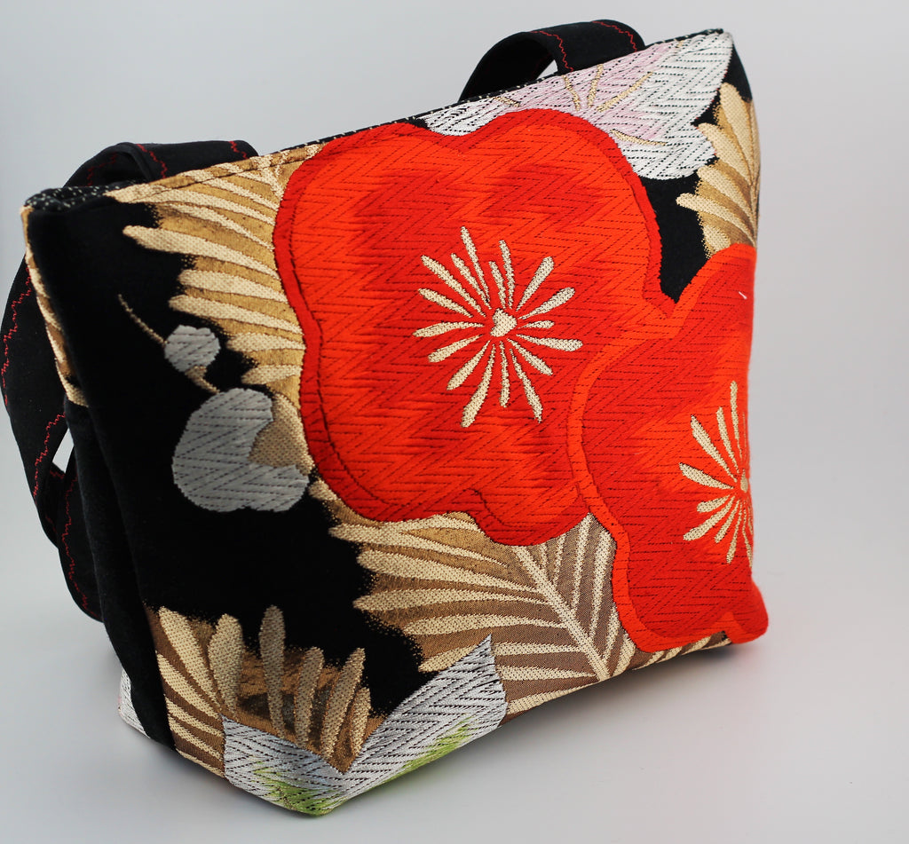 Vintage obi tote bag - blossom and maple