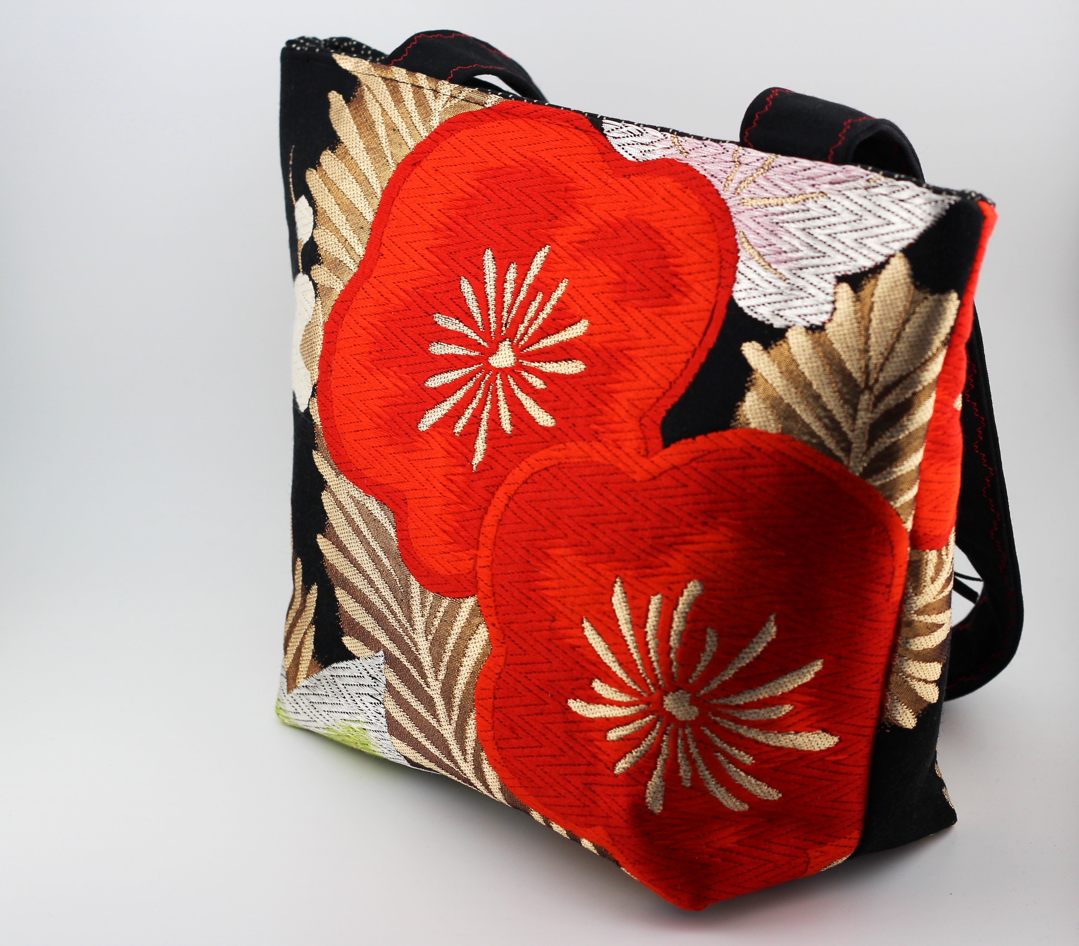 Vintage obi tote bag - blossom and maple