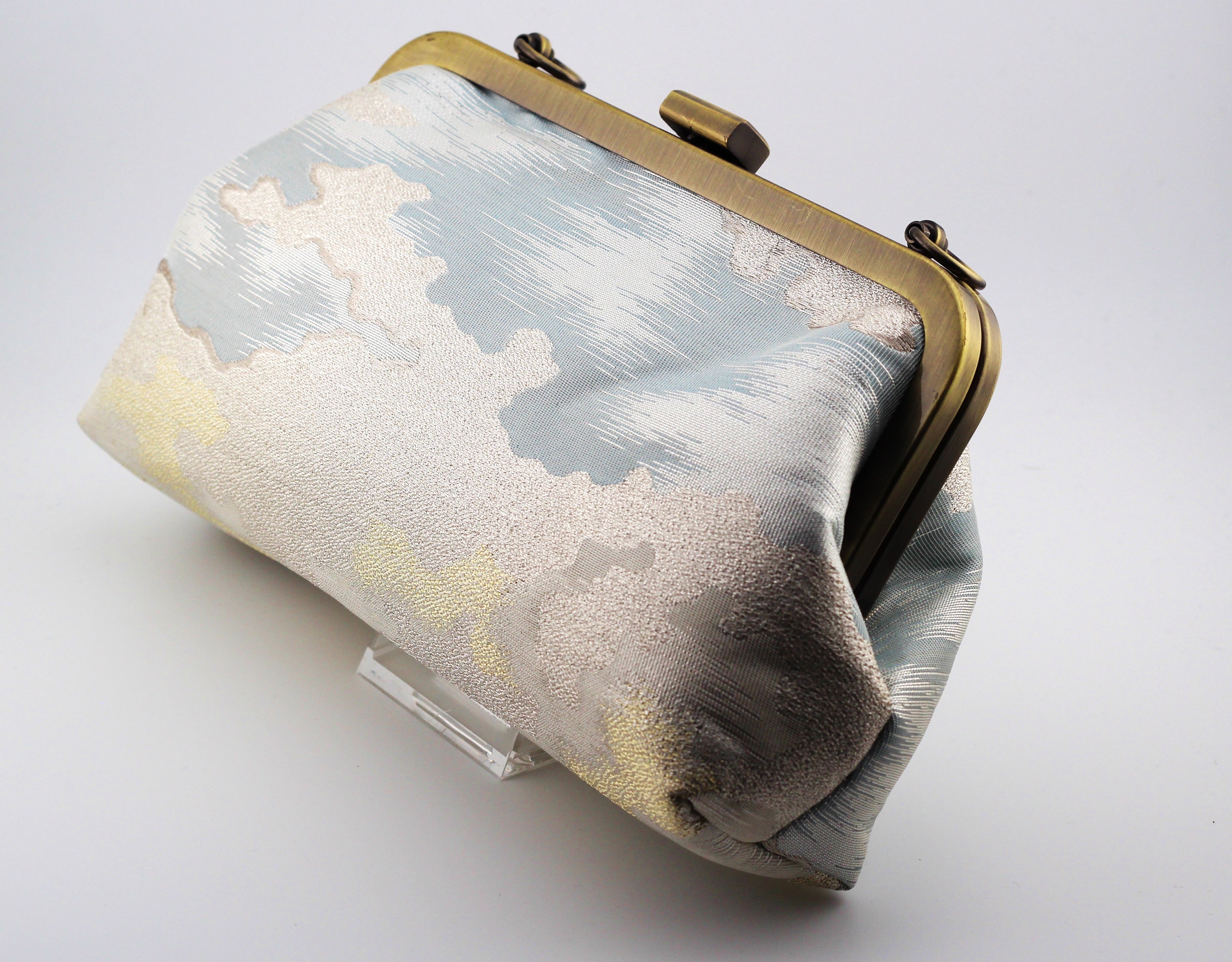 Vintage obi clutch - cloudy sky