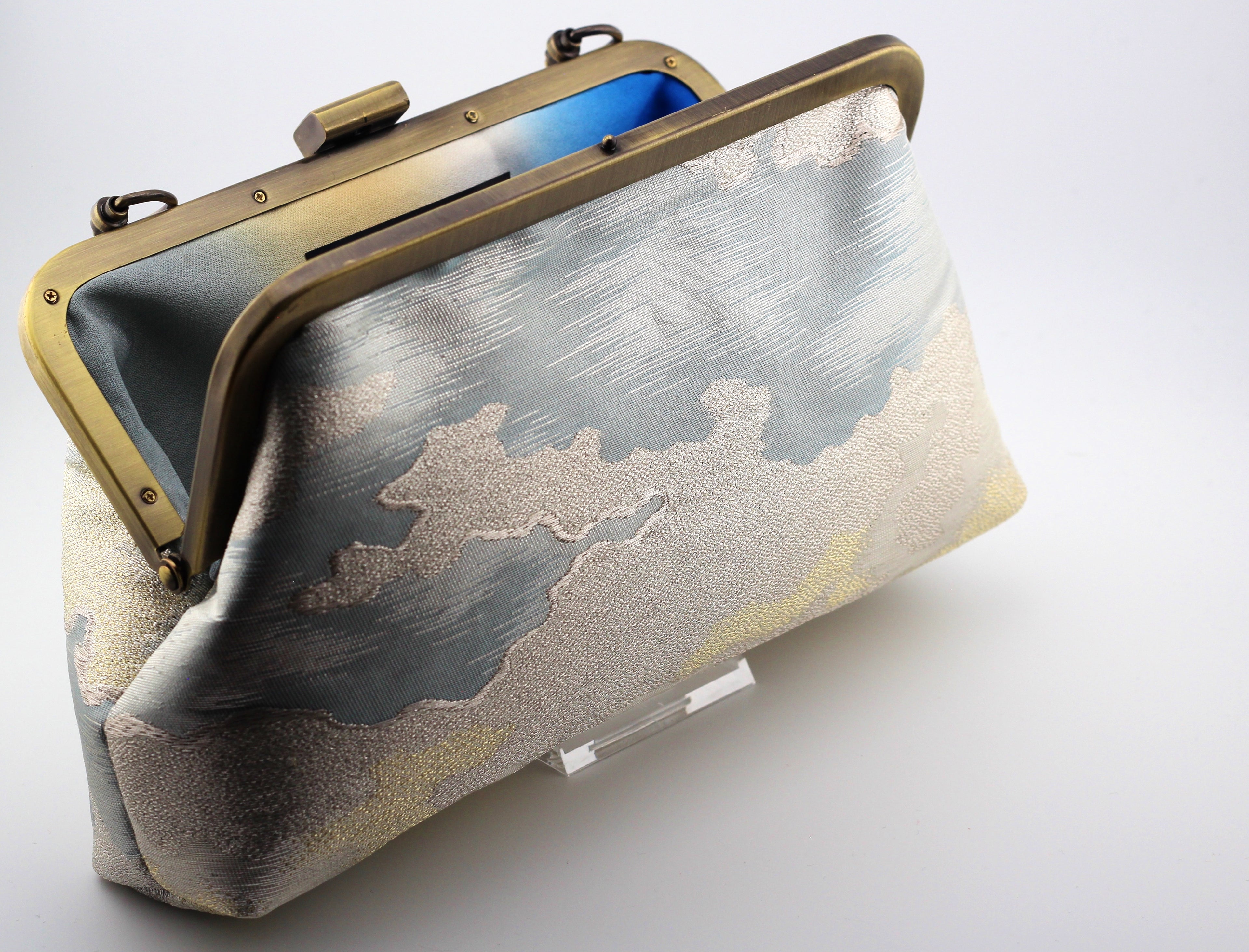 Vintage obi clutch - cloudy sky