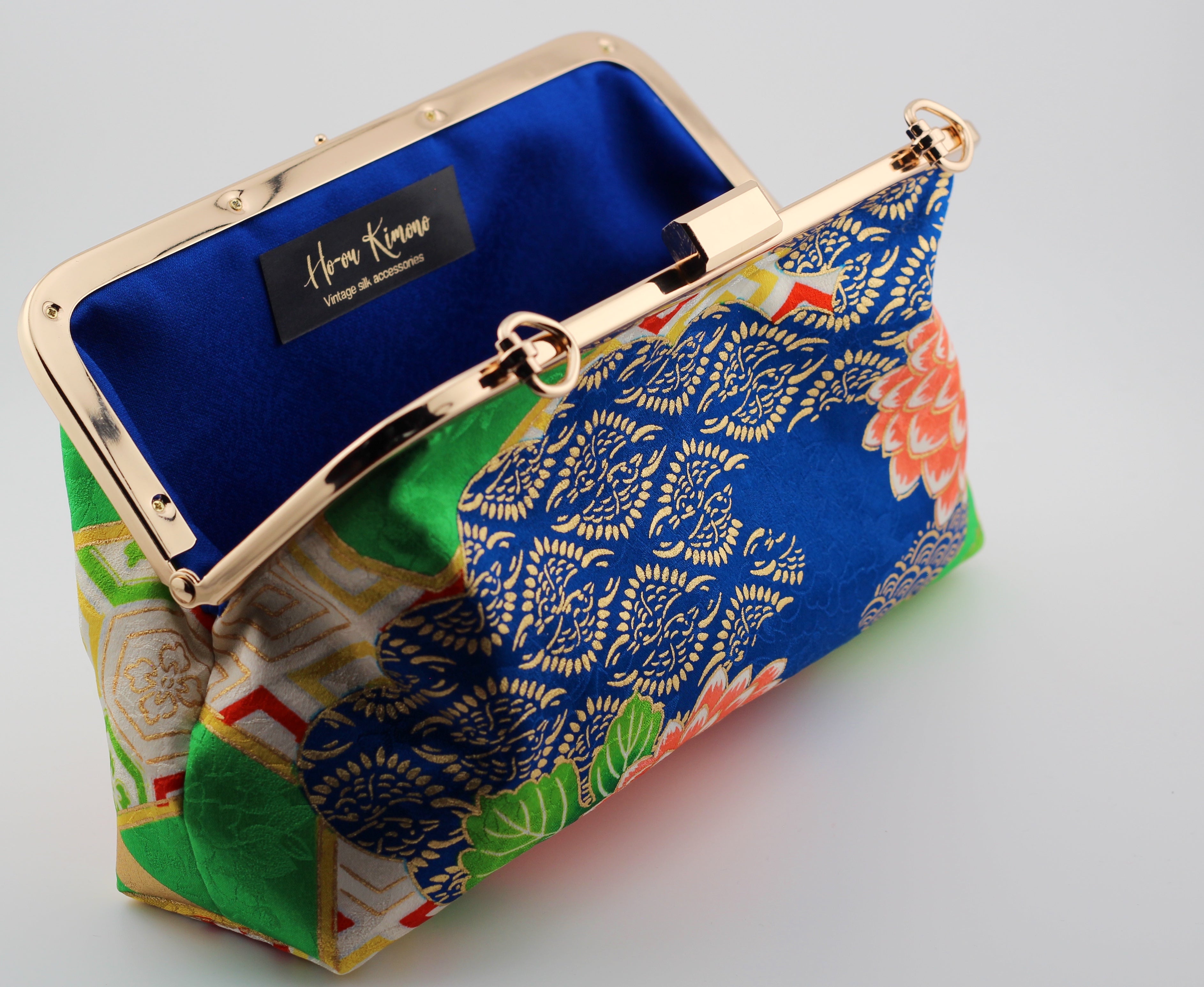 Vintage kimono clutch - pink kiku