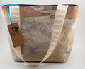 Vintage obi tote bag - rose and silver mountains